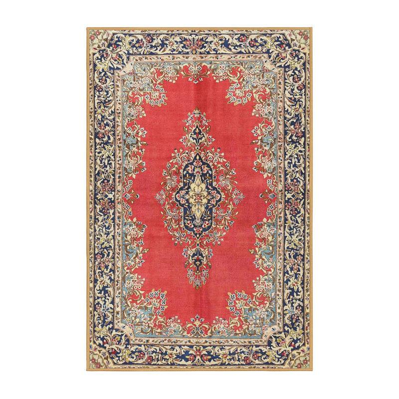 Tapis traditionnel rouge / noir Chehabi, Rectangle 2 pi x 5 pi