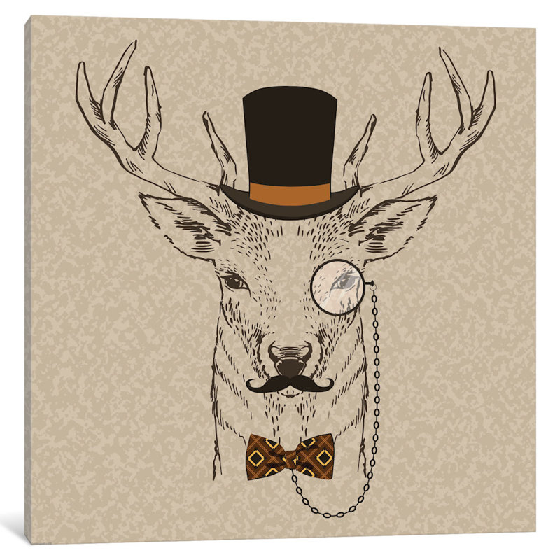 «Deer-Man II» par GraphINC - Estampe numérique sur toile tendue avec châssis, H 12 po x l 12 po x P 1,5 po, Toile tendue