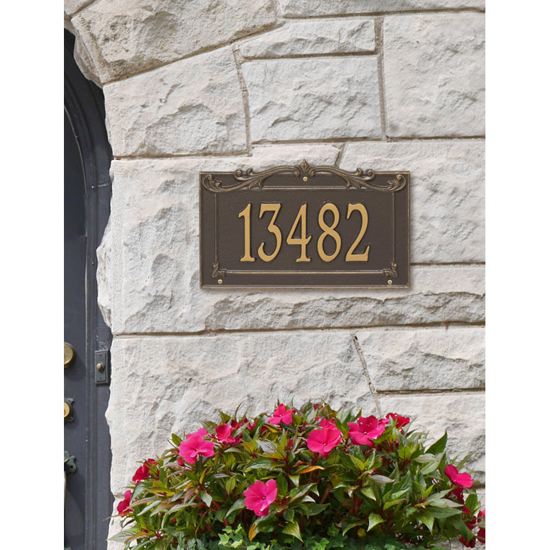 Plaque d'adresse murale 1 ligne Signature Series, Or, Oui, Bronze