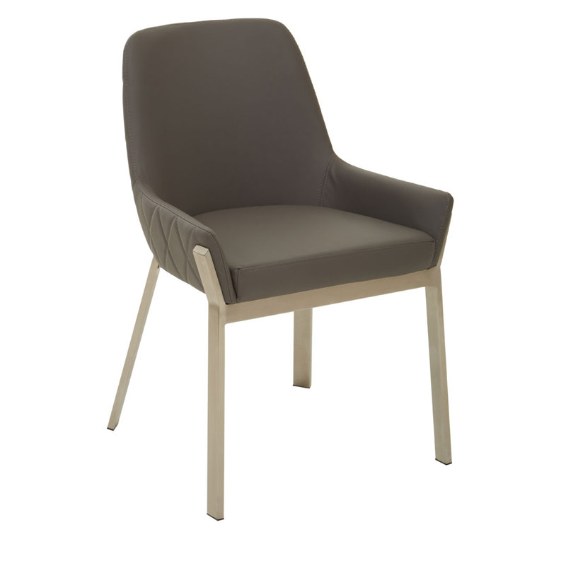 Hazbie 49cm H Upholstered Parsons Chair in Grey