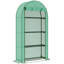 Four Tier Mini Outdoor Greenhouse with 8 Wire Shelves, Roll Up Front Door PE Cover Steel Frame Plant Grow House for Garden Patio Balcony Plant Protection