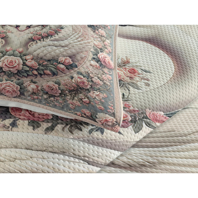 Floral Coverlet, King Coverlet + 2 Standard Shams