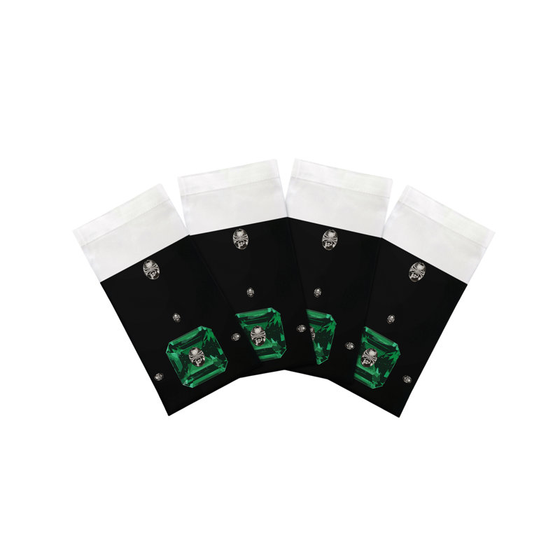 Asscher Cotton Sateen Dinner Napkins, Black
