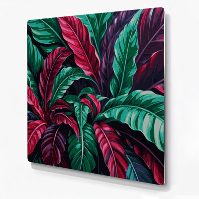 «Hawaiian Ti Plants», art mural en métal gris