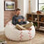 Très grand fauteuil à billes avec housse amovible, rembourrage en mousse à mémoire de forme inclus, chaise longue en microfibre moelleuse pour le salon, la chambre à coucher et la salle de jeux-1265643306