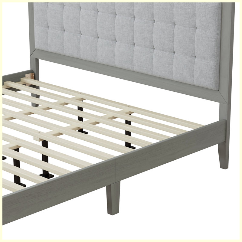 Solid Wood Platform Upholstered Headboard, California King