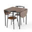 Ensemble de table de salle à manger pliable 3 pièces avec 2 chaises