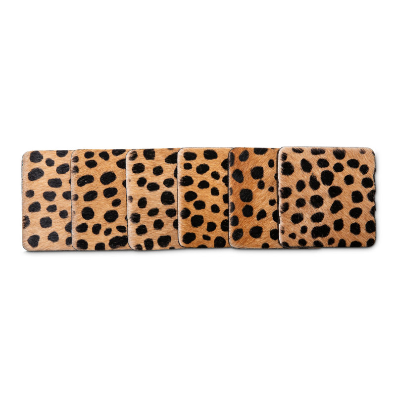 Ingulule (Cheetah) Coasters W/ Tie (S/6)