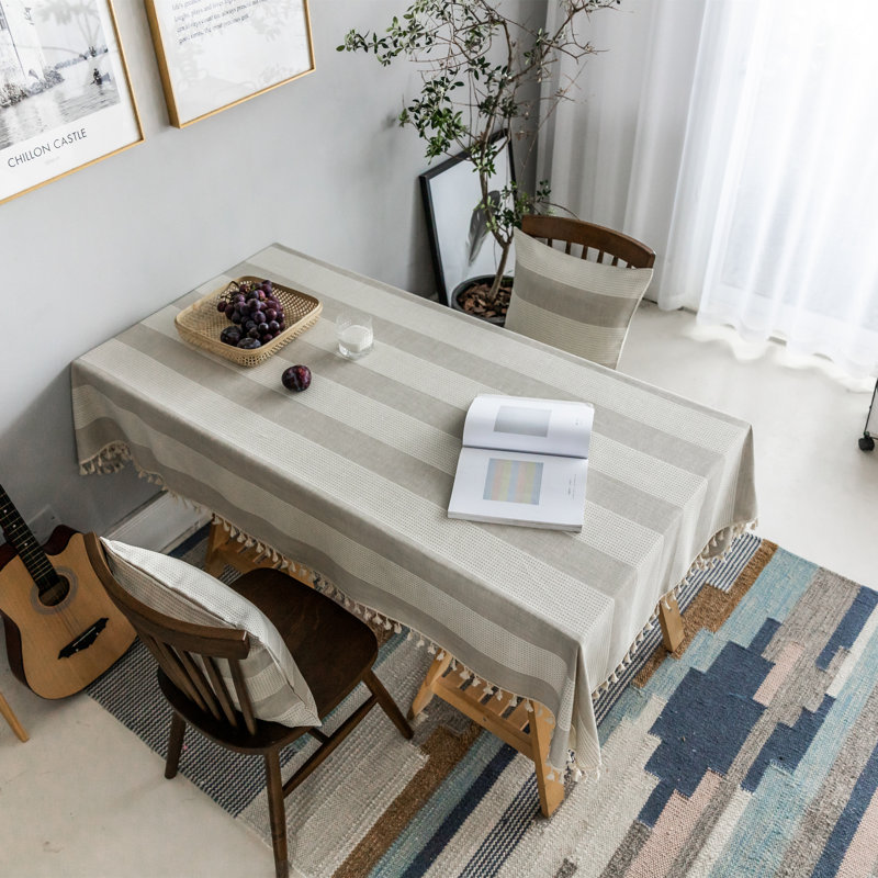 Ottilie Tablecloth, 78" L x 54" W, Beige