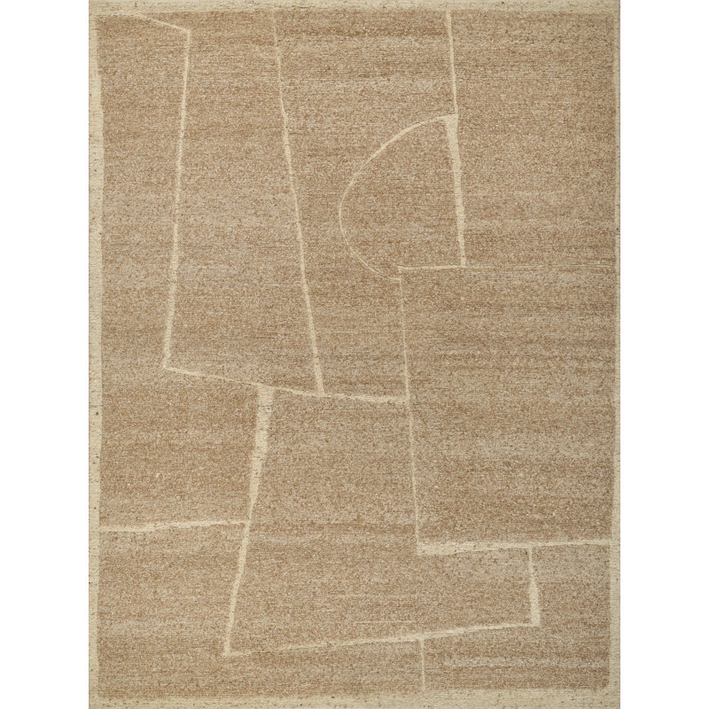 Amara Hand Knotted New Zealand Wool Camel Area Rug, 10'X14'
