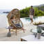 Hive Hanging Chair Hammock Teak Base with Cane-line AirTouch Seat/Back Cushion-439988676