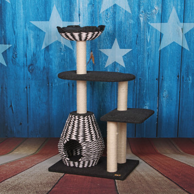 PetPals 49" Handwoven Cat Tree with Feather Toy