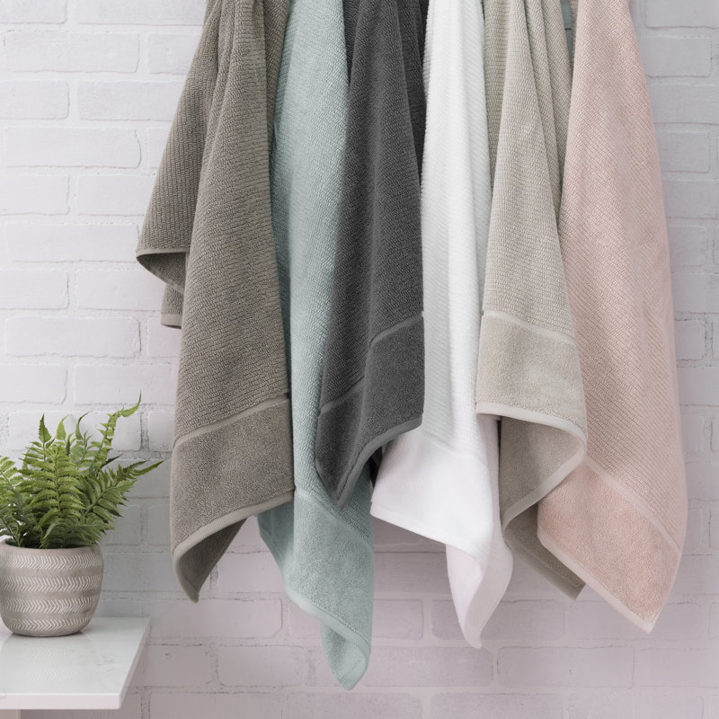 Ensemble de serviettes 6 pièces 100 % coton à séchage rapide, Blanc
