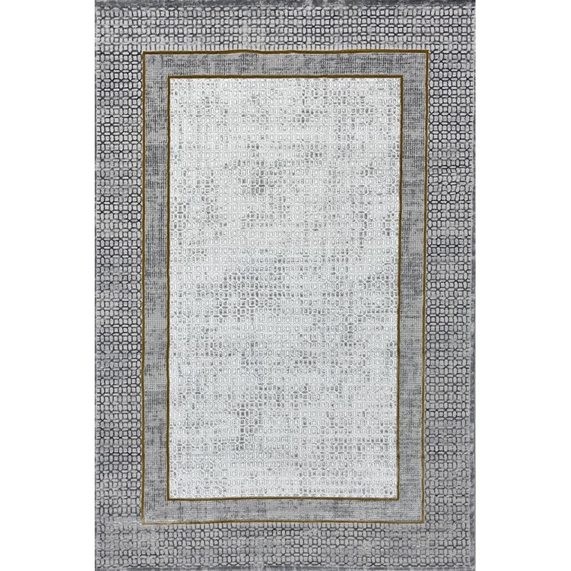 Tapis turc gris à motif moderne 6,5 x 10 pi, Rectangle 10 pi x 16 pi 5 po
