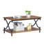 Kempst Coffee Table with Storage Shelf, Rustic Farmhouse Brown Cocktail Table with Metal Frame, 2-Tier Wood and Metal Frame Accent Table for Living Room, Apartment, or Small Spaces-1675793078