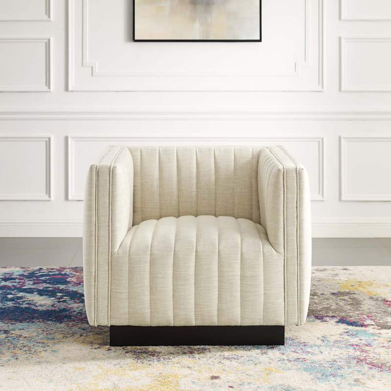 Fauteuil Modway Conjure, Mélange de polyester beige