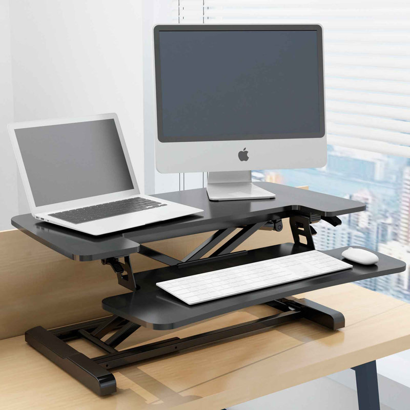 Adjustable Metal Base Standing Desk Converter, 50.5cm H x 72cm W x 41.5cm D