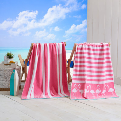 Serviettes de plage 100% jacquard 100% coton