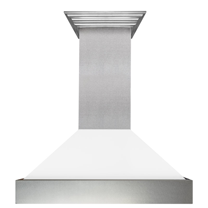 ZLINE 30 po Hotte de cuisine murale en acier inoxydable à conduit avec coque, Blanc mat