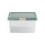 Wham Clip 5x 9L Square Plastic Storage Boxes with Secure Clip Lock Lids. L:29 x W:29 x H:15.5cm Clear/Green Milieu/Stone-107097844