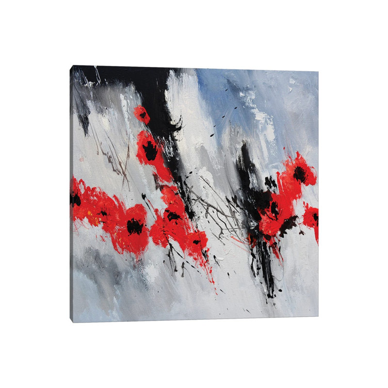 Flying Poppies by Pol Ledent - Wrapped Canvas Gallery-Wrapped Canvas Giclée, 45.72 cm H x 45.72 cm W x 1.91 cm D
