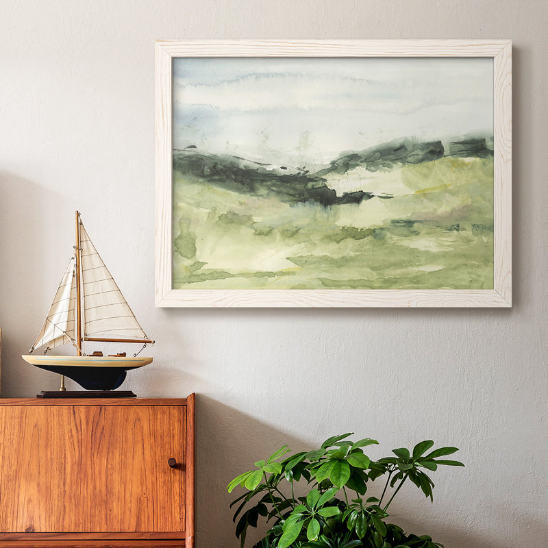 Hill Scramble II, peinture sur toile encadrée, H 28 po x l 42 po x P 1,5 po, Blanc