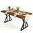 63" Rectangular Dining Table for 4-6, MDF Top Kitchen & Dining Table with Metal Base, Rustic Brown