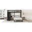 Lit superposé simple au-dessus de simple avec garde-robe intégré, lit superposé en métal avec lit gigogne, bureau pliable, échelles, conception à réduction de bruit, noir-1000447376
