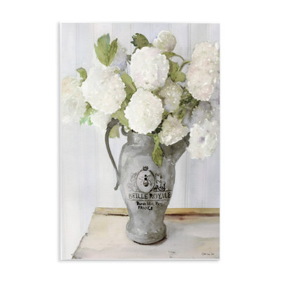 White Hydrangea Pitcher by Stellar Design Studio - Graphic Art Print