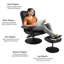 Fauteuil inclinable ergonomique manuel avec repose-pieds Waugh de 31,5 po de largeur Waugh