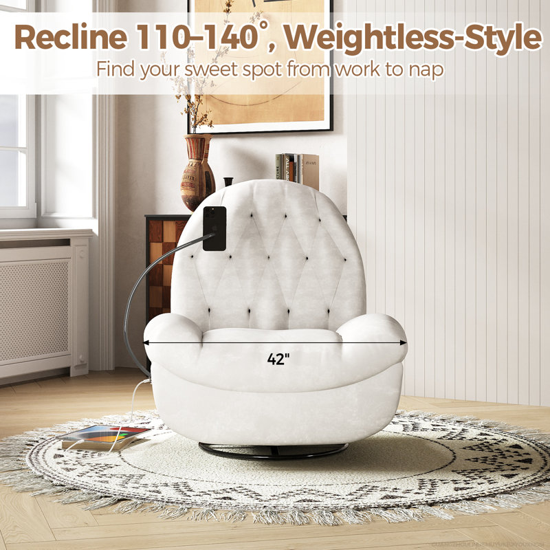 Electric Recliner Chair With Zero-Gravity Technology And Integrated Charging Station – Oversized Comfort For Ultimate Relaxation