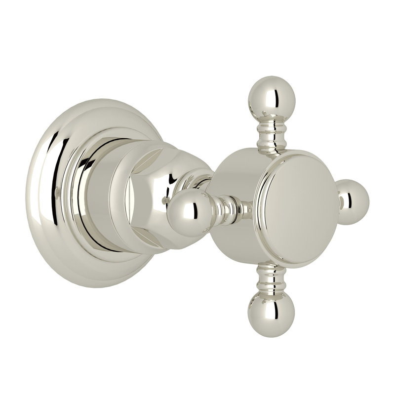 Country Bath Trim For Volume Control And Diverter, Polished Nickel
