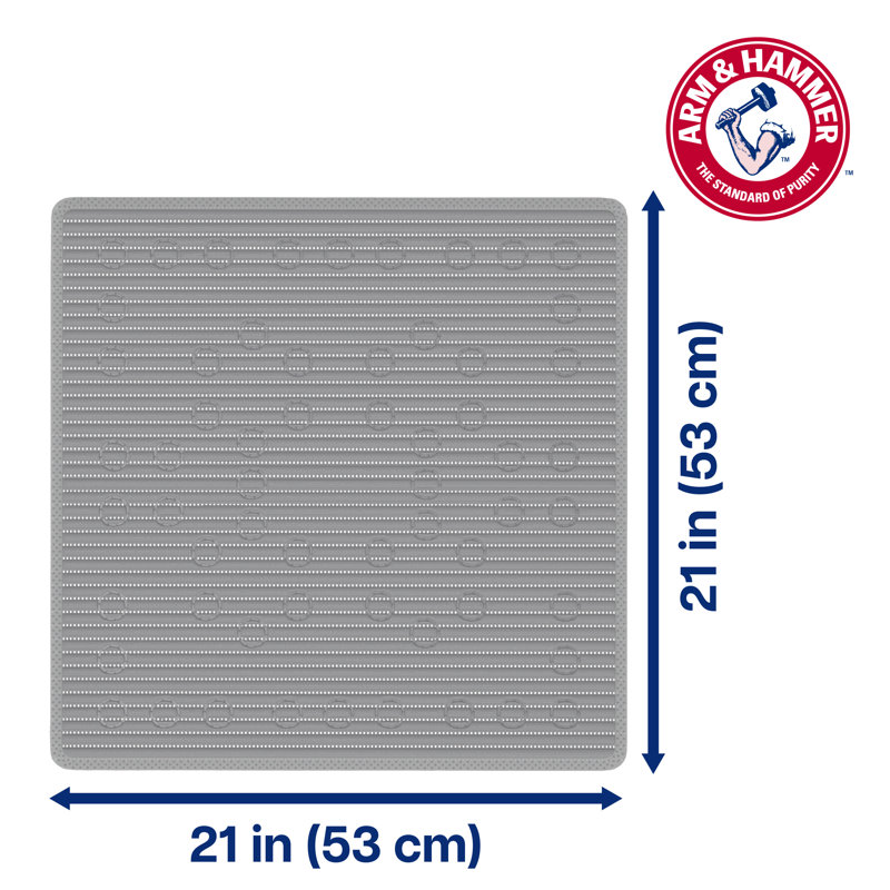 Arm & Hammer Performance Foam Shower Tub Mat, 21"x21", Gray