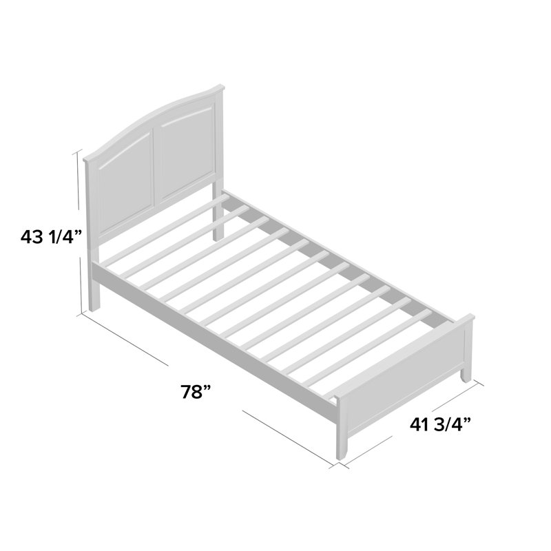 Lit plateforme en bois massif Lisdale, Simple