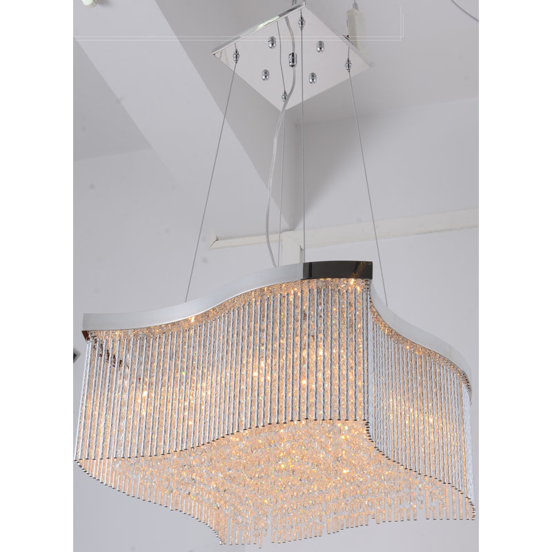 Lustre rectangulaire / carré unique à 16 lumières Darrion