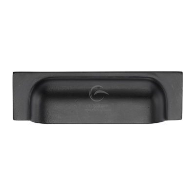 Heritage Brass Matt Black Rustic Iron Cabinet Pull Military Design dual