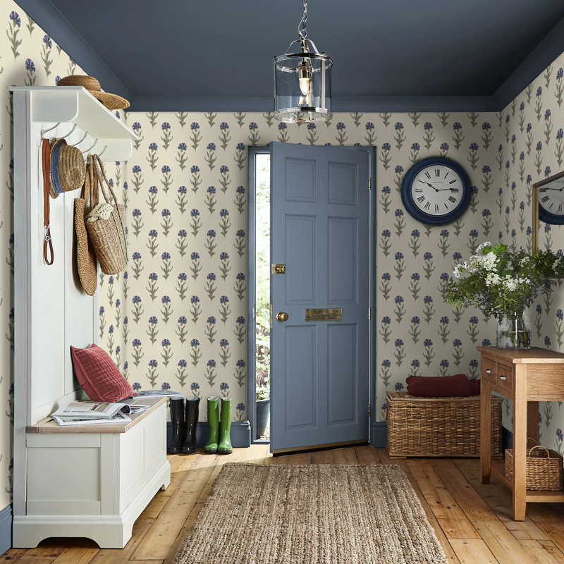 Laura Ashley Dandelion Dusky Seaspray Blue Removable Wallpaper