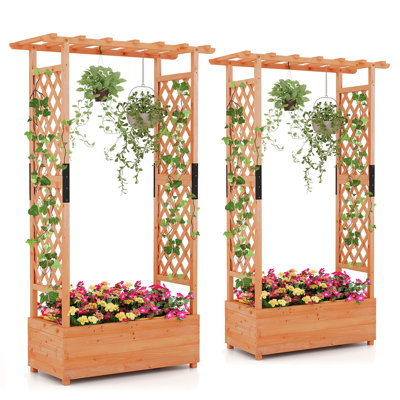 Boîte à fleurs en bois massif Sragvi