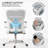 Hyers Home Ergonomic Office Chair With Lumbar Support, Swivel High Back Computer Chair, Breathable Mesh Desk Chair, PU Silent Wheels, Flip-Up Arms-870086642-870086606