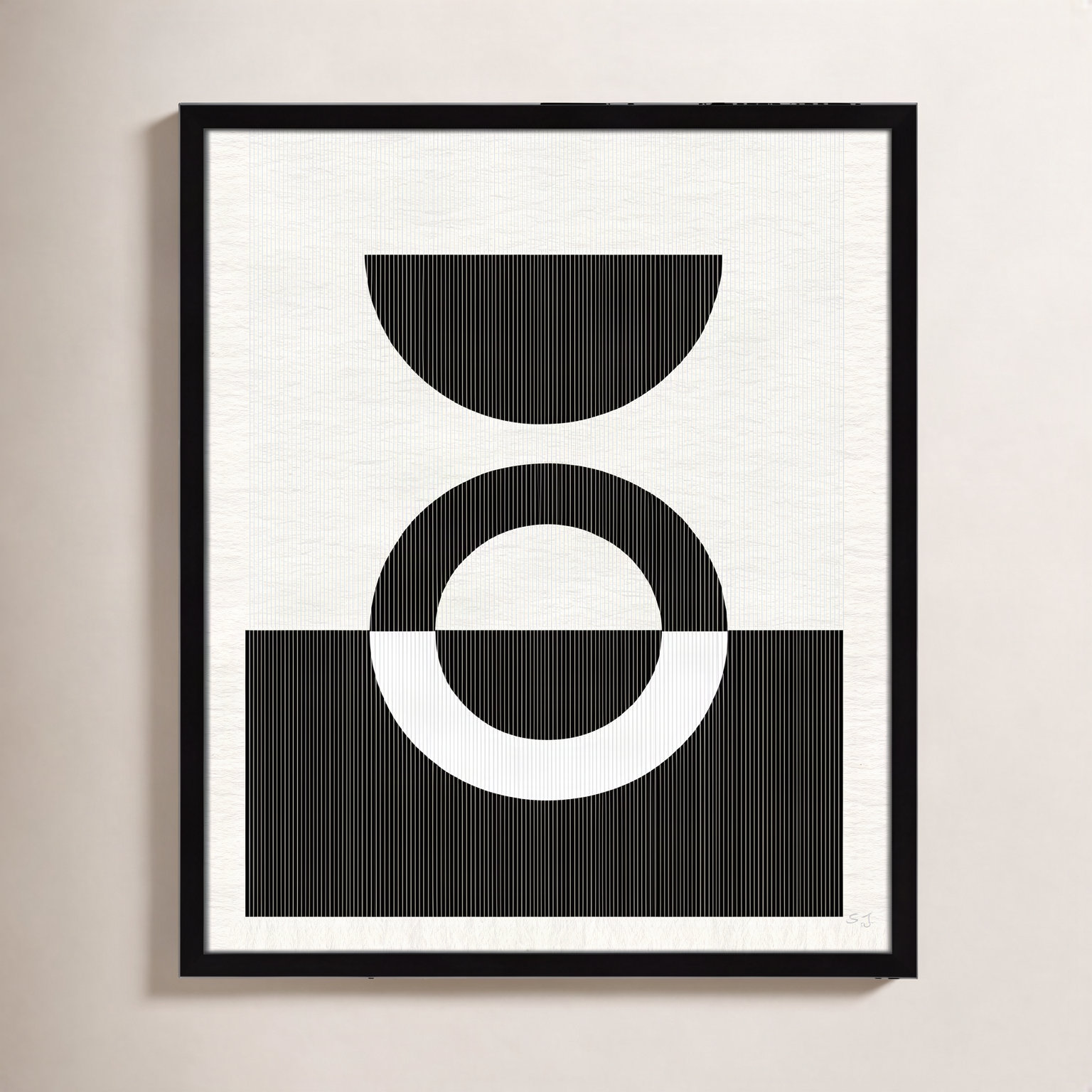 Eclipse III, 25.5" H x 21.5" W x 0.75" D, Satin Black Framed