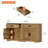 Laziza 63"W Large Modern Farmhouse Large Storage Sideboard Cabinet With Barn Doors & Drawers, Scratch-Resistant Tree Bark Finish-21638419