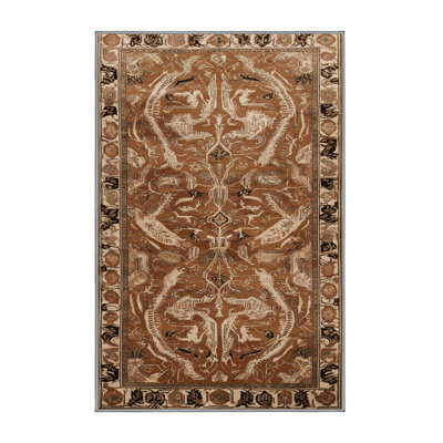 Machine Washable Persian Brown Area Rug