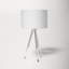 Rurik 24" Brushed Steel/Clear Tripod Table Lamp