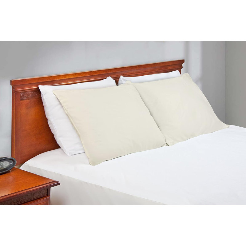 100% Organic Cotton 300 Thread Count Sateen Pillowcase, Queen, Ivory
