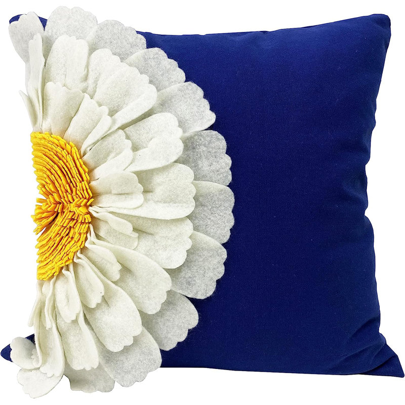 Floral Cotton Blend Throw Pillow, Polyester