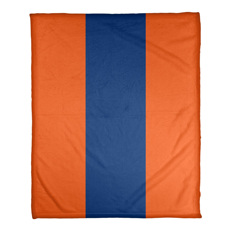 Jeté polaire baseball, New York, l 30 po x L 40 po, Orange / Bleu