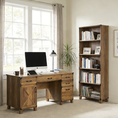 Ensemble de bureau de ferme moderne 2 pièces - chêne rustique