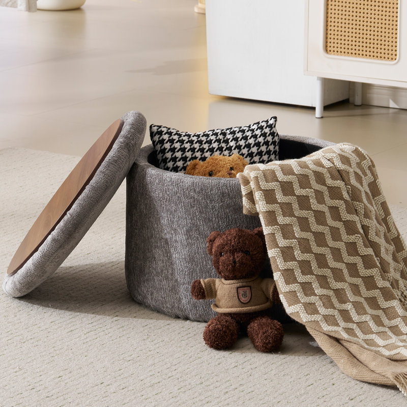 Repose-pieds moderne avec rangement, gris foncé, Gris foncé