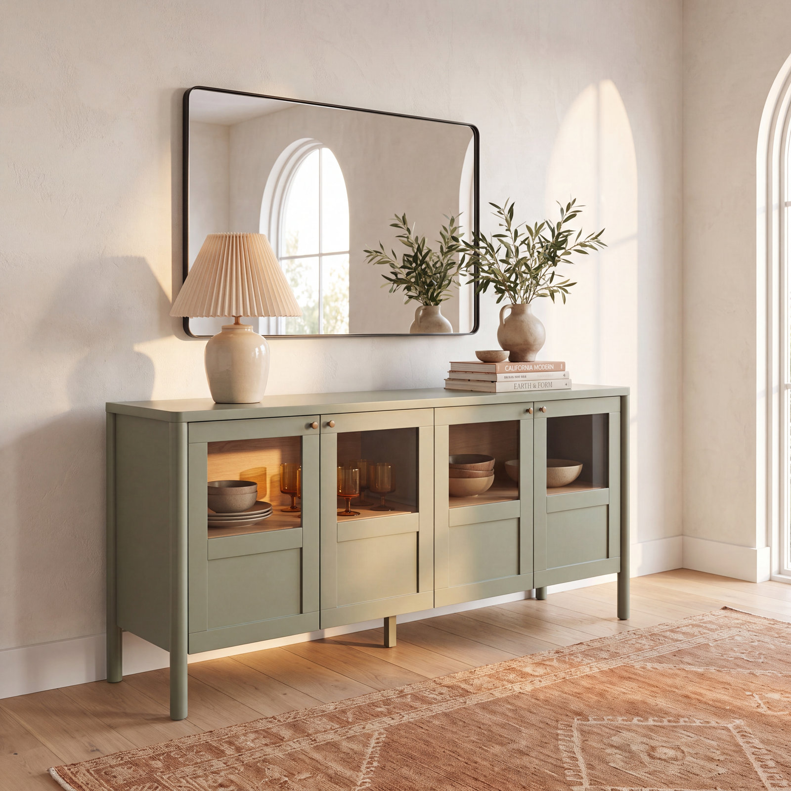 Aboubakr 73'' Sideboard, Green