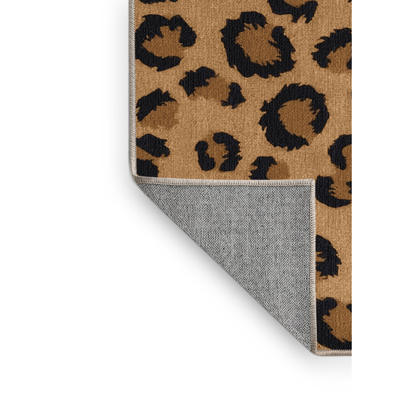 Washable African Leopard Big Cats Area Rug, Round 8'